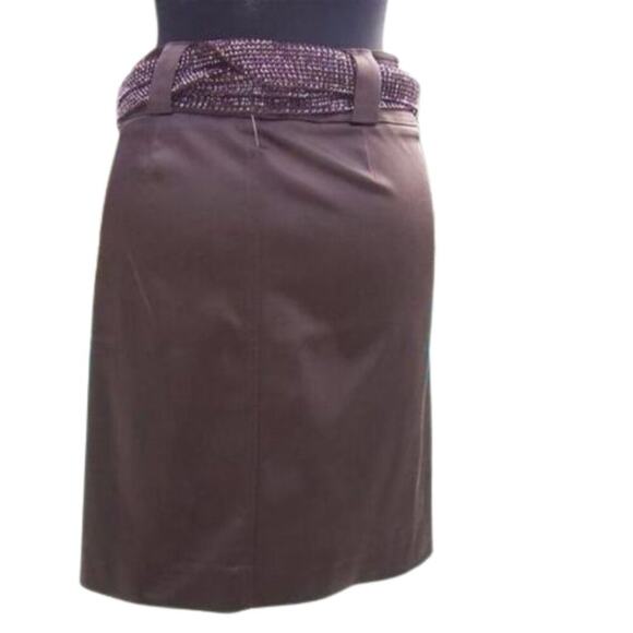 Cache Expresso Satin Evening Day Skirt New Tab Belt Loop Front Pocket NWT $118 - Picture 2 of 7